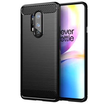 Калъф за OnePlus 8 Pro - Carbon Silicone - Черен