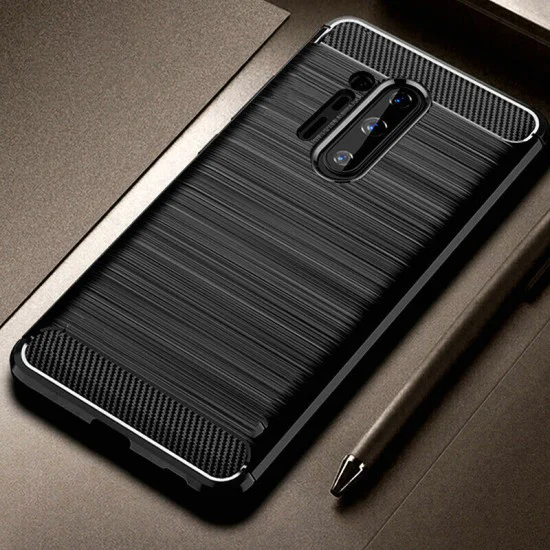 Калъф за OnePlus 8 Pro - Carbon Silicone - Черен