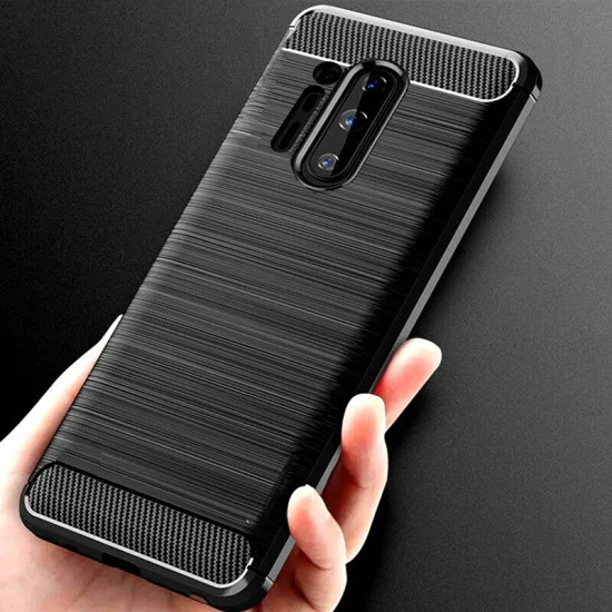 Калъф за OnePlus 8 Pro - Carbon Silicone - Черен