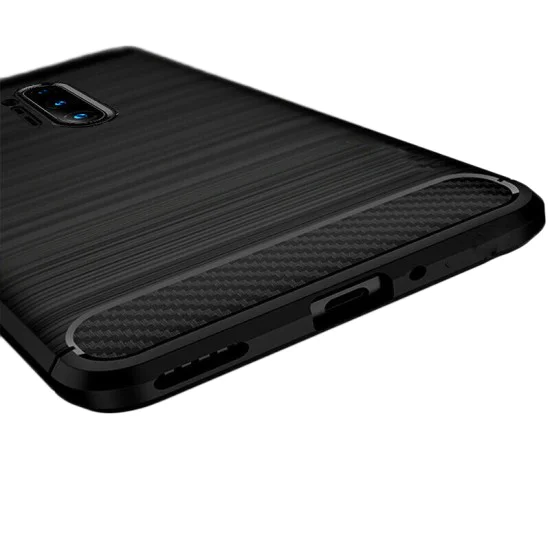 Калъф за OnePlus 8 Pro - Carbon Silicone - Черен