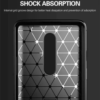 Калъф за OnePlus 8 - Carbon Silicone - Черен