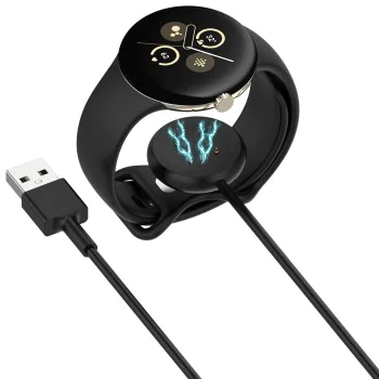 Зарядно за Google Pixel Watch3 (41mm, 45mm) / 2 / Fitbit Ace LTE, USB - (THC5) - Черен