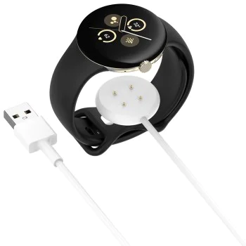 Зарядно за Google Pixel Watch3 (41mm, 45mm) / 2 / Fitbit Ace LTE, USB - (THC5) - Бял