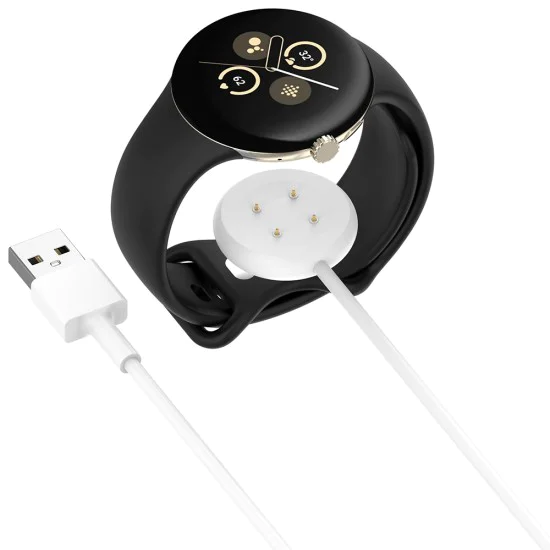 Зарядно за Google Pixel Watch3 (41mm, 45mm) / 2 / Fitbit Ace LTE, USB - (THC5) - Бял