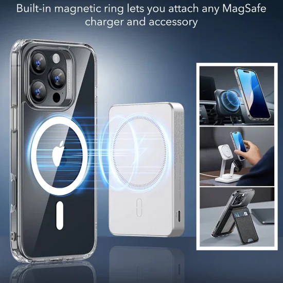 Калъф за iPhone 16 Pro Max - ESR Classic Hybrid HaloLock - Clear