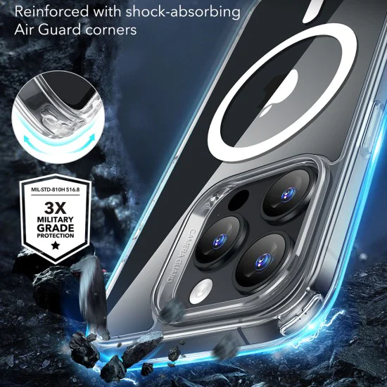 Калъф за iPhone 16 Pro Max - ESR Classic Hybrid HaloLock - Clear