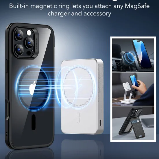 Калъф за iPhone 16 Pro Max - ESR Classic Hybrid HaloLock - Clear Black