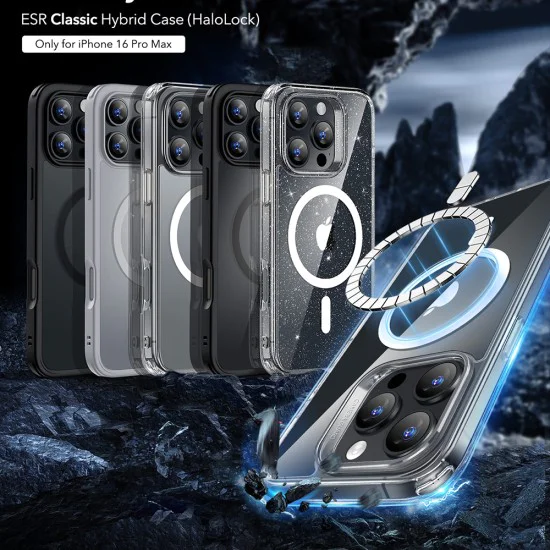 Калъф за iPhone 16 Pro Max - ESR Classic Classic Hybrid HaloLock - Frosted Clear