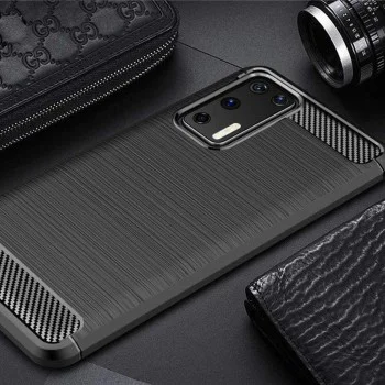 Калъф за Huawei P40 Pro - Carbon Silicone - Черен