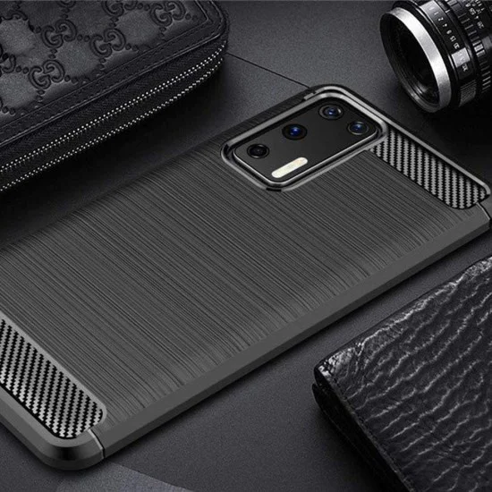 Калъф за Huawei P40 Pro - Carbon Silicone - Черен