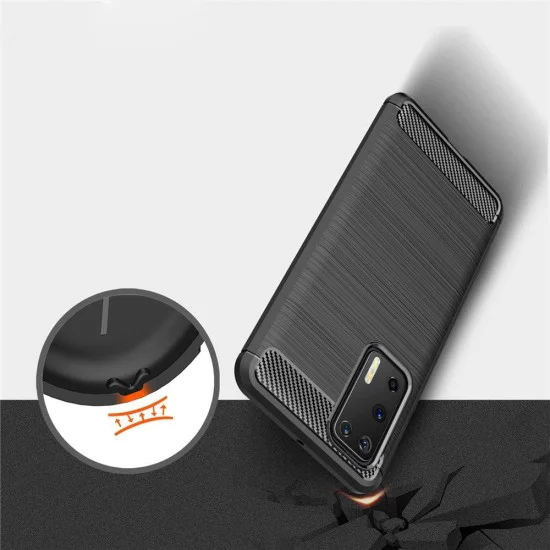 Калъф за Huawei P40 Pro - Carbon Silicone - Черен
