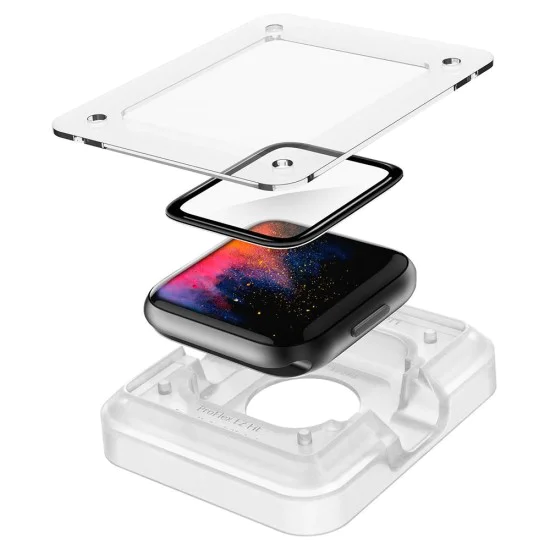 Протектор за Apple Watch 4 / 5 / 6 / SE / SE 2 44mm (комплект 2) - Spigen ProFlex EZ Fit - черен