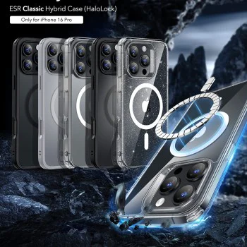 Калъф за iPhone 16 Pro - ESR Classic Hybrid HaloLock - Clear