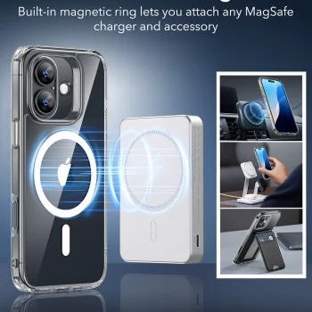 Калъф за iPhone 16 - ESR Classic Hybrid HaloLock - Clear
