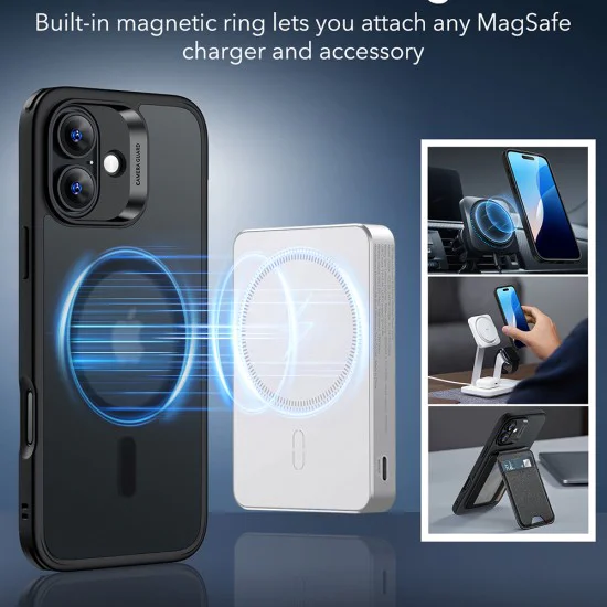 Калъф за iPhone 16 - ESR Classic Hybrid HaloLock - Frosted Black