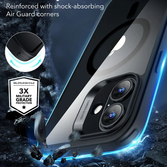 Калъф за iPhone 16 - ESR Classic Hybrid HaloLock - Clear Black