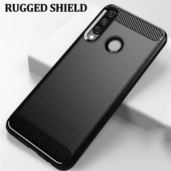 Калъф за Huawei Y6p - Carbon Silicone - Черен