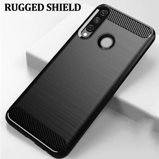 Калъф за Huawei Y6p - Carbon Silicone - Черен