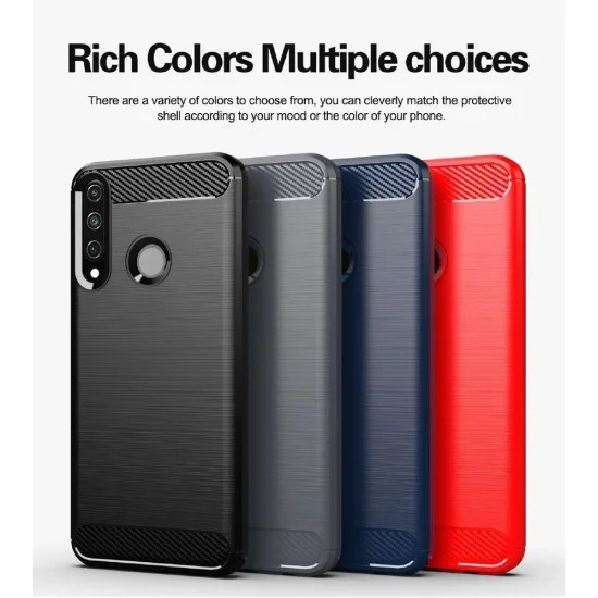 Калъф за Huawei Y6p - Carbon Silicone - Черен