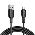 Кабел за данни с USB конектори, Micro-USB, 1m - Lito (LD06V) - Черен