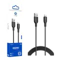 Кабел за данни с USB конектори, Micro-USB, 1m - Lito (LD06V) - Черен