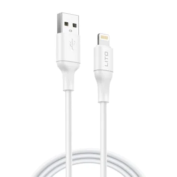 Кабел за данни с USB конектори, Lightning, 1m - Lito (LD06L) - Бял