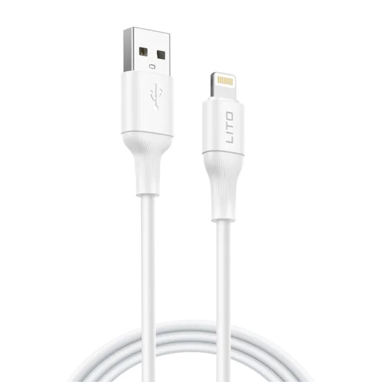Кабел за данни с USB конектори, Lightning, 1m - Lito (LD06L) - Бял