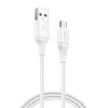 Кабел за данни с USB конектори, Micro-USB, 1m - Lito (LD06V) - Бял