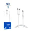 Кабел за данни с USB конектори, Micro-USB, 1m - Lito (LD06V) - Бял