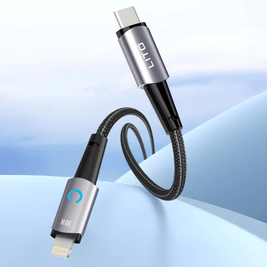 Кабел за данни с щепсел Type-C Type-C, Lightning 30W, 1,2 m - Lito (LD10) - Черен