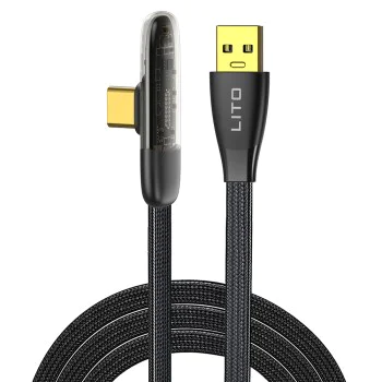 Кабел за данни с USB конектори, Type-C, 1m - Lito (LD11) - черен