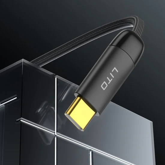 Кабел за данни с USB конектори, Type-C, 1m - Lito (LD11) - черен