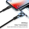 Кабел за данни с USB конектори, Lightning 60W, 1m - Lito (LD14) - черен