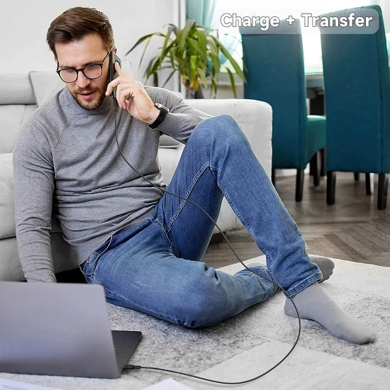 Кабел за данни с USB конектори, Lightning 60W, 1m - Lito (LD14) - черен