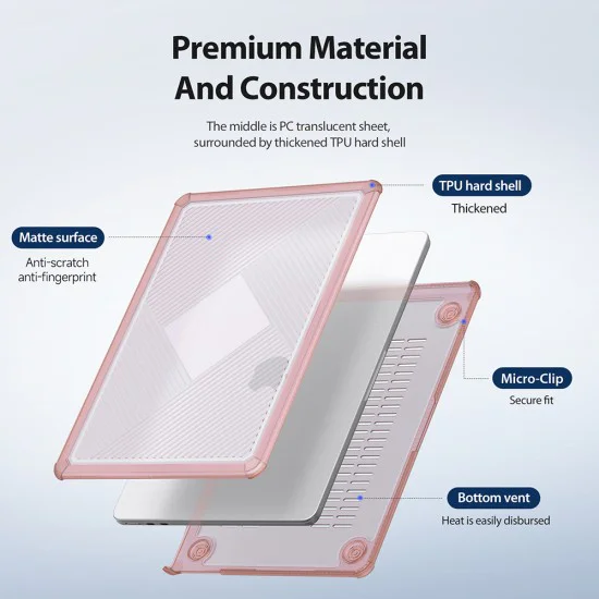 Калъф за MacBook Pro 14 (2021/2023) - Серия Dux Ducis LCGH - Розов