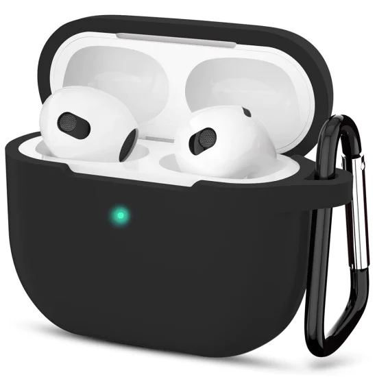 Калъф за Apple AirPods 3 - Силиконов Калъф - черен