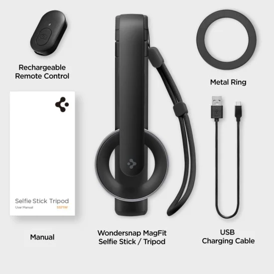 MagSafe съвместим селфи стик - Spigen S571W - черен
