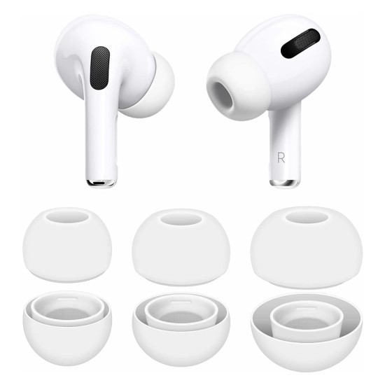 Силиконови тапи за уши за AirPods Pro 1/2, XS, S, L (комплект 3) - (ET1) - Бели