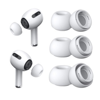 Силиконови тапи за уши за AirPods Pro 1/2, XS, S, L (комплект 3) - (ET1) - Бели Силиконови тапи за уши за AirPods Pro 1/2, XS, S, L (комплект 3) - (ET1) - Бели