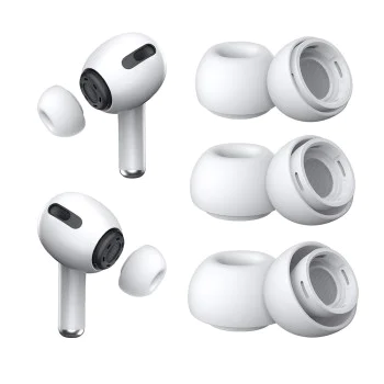 Силиконови тапи за уши за AirPods Pro 1/2, XS, S, L (комплект 3) - (ET1) - Бели