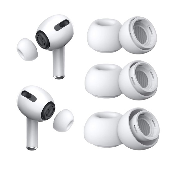 Силиконови тапи за уши за AirPods Pro 1/2, XS, S, L (комплект 3) - (ET1) - Бели