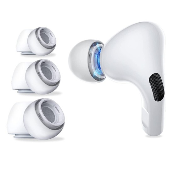Силиконови тапи за уши за AirPods Pro 1/2, XS, S, L (комплект 3) - (ET1) - Бели