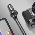 Baseus - Зарядно за кола (CCBX-0G) - Цифров дисплей, 2xUSB-A, 24W - Сиво