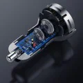 Baseus - Зарядно за кола (CCBX-0G) - Цифров дисплей, 2xUSB-A, 24W - Сиво