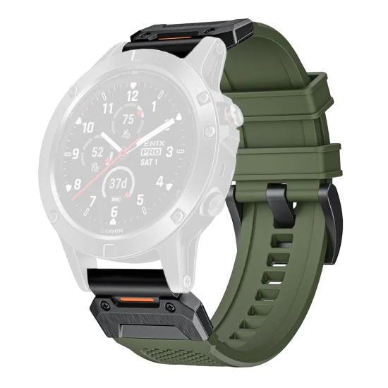 Каишка за часовник за Garmin Fenix ​​5/5 Plus 6/6 Pro/7/Forerunner 935/945/Approach S60 - Каишка за часовник QuickFit 22 мм (W068) - Зелен / Черен