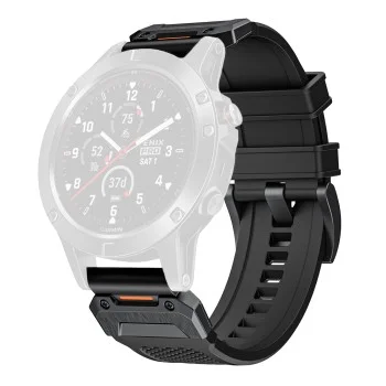 Каишка за Garmin Fenix ​​5/5 Plus 6/6 Pro/7/Forerunner 935/945/Approach S60 - Каишка за часовник QuickFit 22mm (W068) - Черна