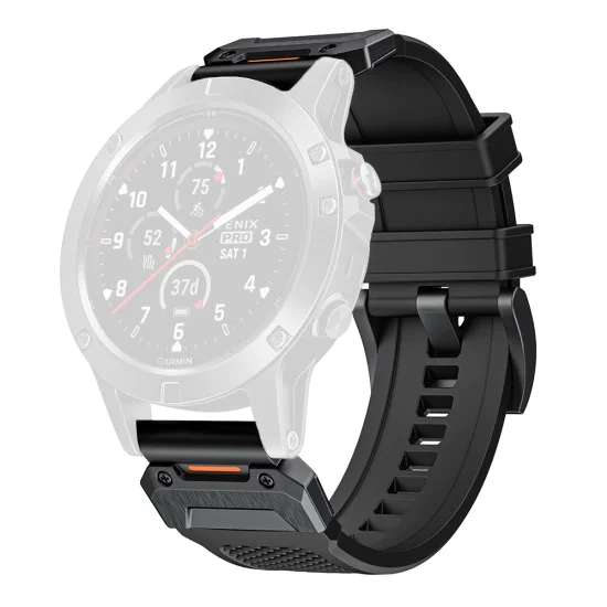 Каишка за Garmin Fenix ​​5/5 Plus 6/6 Pro/7/Forerunner 935/945/Approach S60 - Каишка за часовник QuickFit 22mm (W068) - Черна