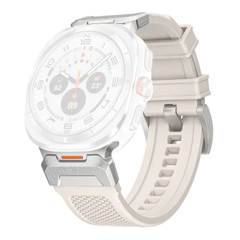 Каишка за Samsung Galaxy Watch Ultra 47 мм - Каишка за часовник (W068) - Бяла / Сребриста