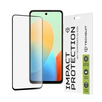 Протектор за Tecno Spark Go 2024 / Spark 20 / Spark 20C / Infinix Hot 40i / Smart 8 - 111D Full Cover / Full Glue Glass - черен