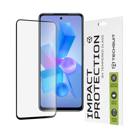 Протектор за IInfinix Hot 40 / 40 Pro / Tecno Spark 20 Pro / Pova 5 Pro - 111D пълно покритие / пълно залепено стъкло - черно